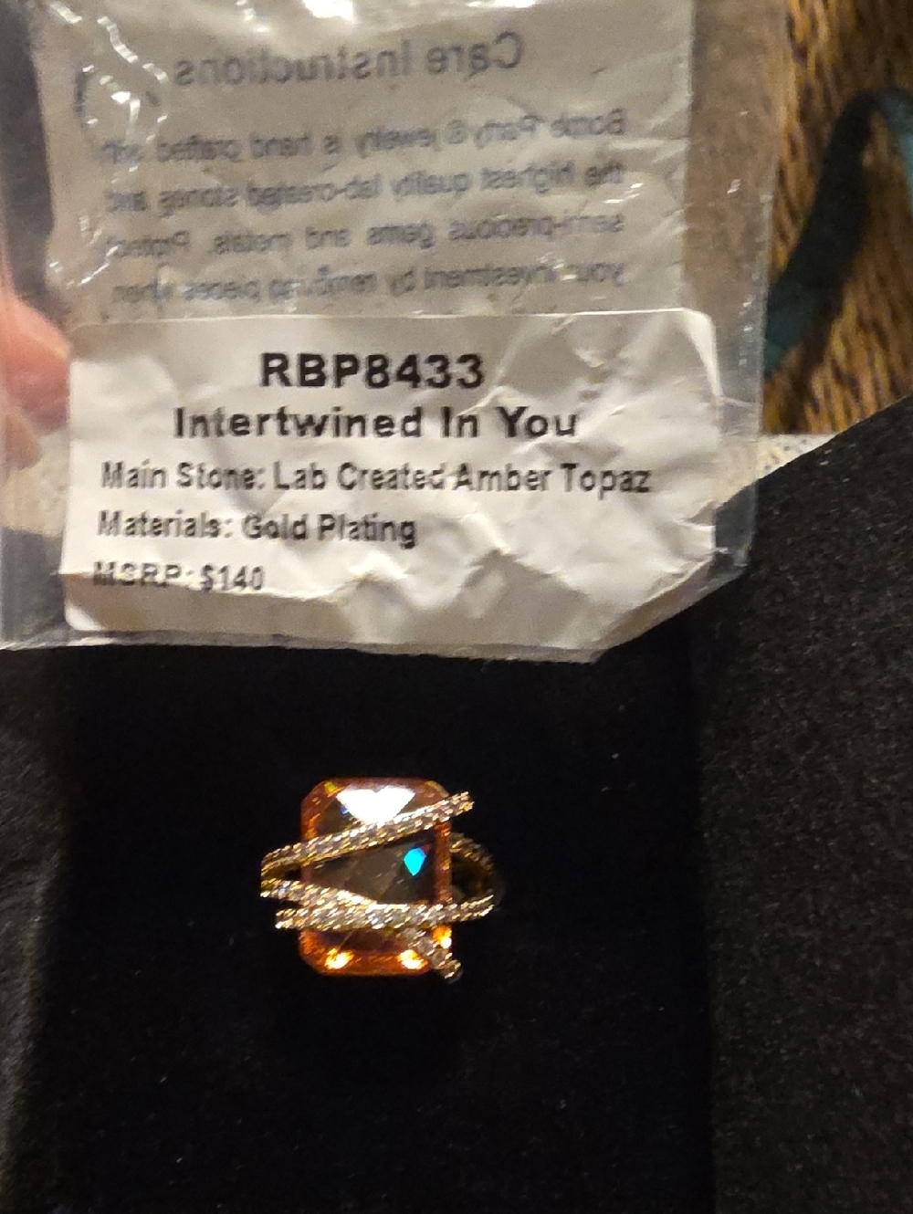 BOMB PARTY,Intertwined In You Gold-Plated Amber Topaz Ring